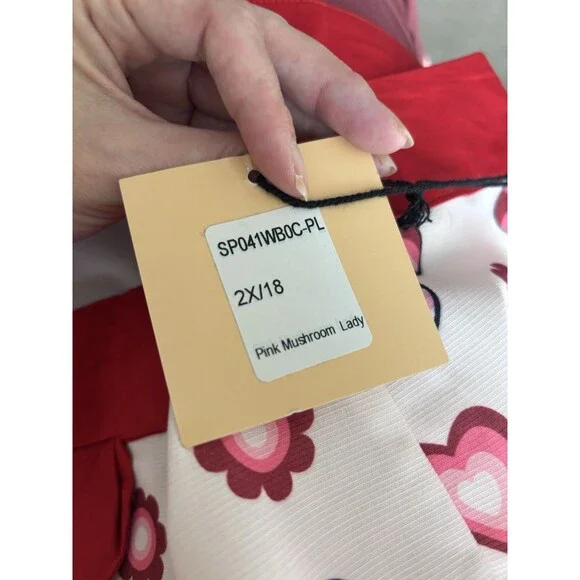 NWT SMAK PARLOUR Mushroom Girl 60s Retro Style Mini Skirt 2x/18 Red White - Picture 4 of 7